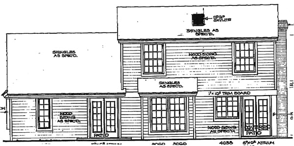 Country Traditional Rear Elevation of Plan 98560
