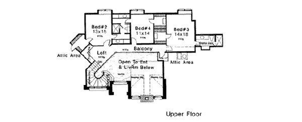 French Country Tudor Level Two of Plan 98563