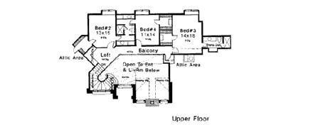 House Plan 98563 Second Level Plan
