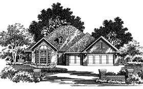 European One-Story Elevation of Plan 98572