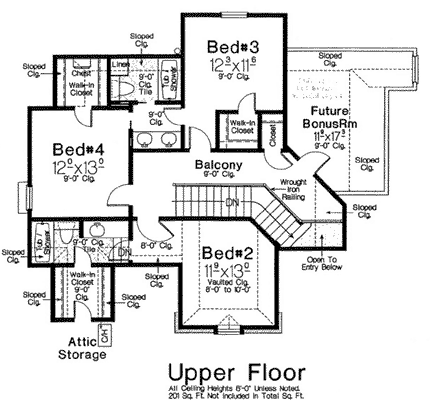 House Plan 98573 Second Level Plan