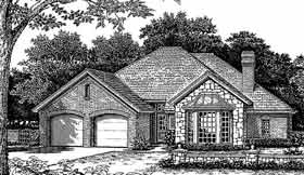 European One-Story Elevation of Plan 98575