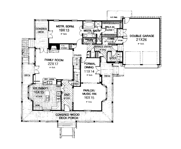 Bungalow Farmhouse Victorian Level One of Plan 98581
