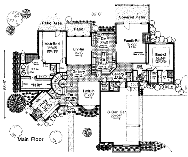 European French Country Tudor Level One of Plan 98585