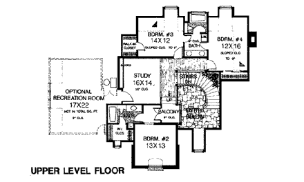 House Plan 98586 Second Level Plan