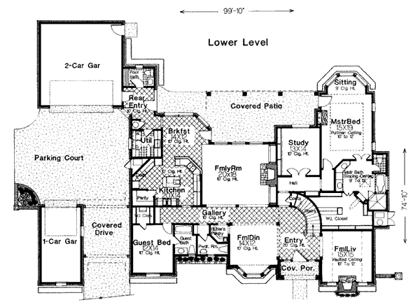 European French Country Tudor Level One of Plan 98587