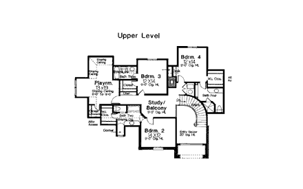 House Plan 98587 Second Level Plan