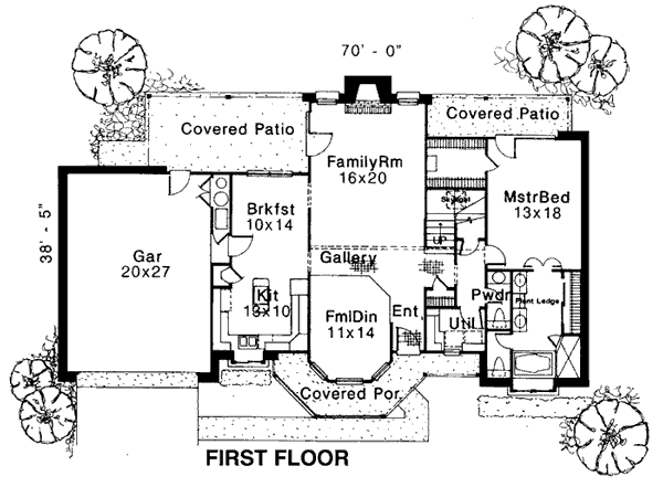 Contemporary Farmhouse Level One of Plan 98595