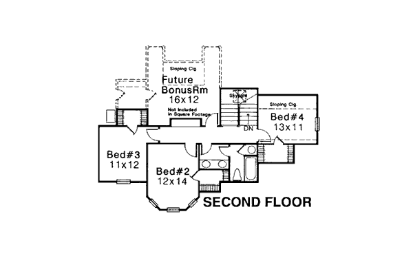 Contemporary Farmhouse Level Two of Plan 98595