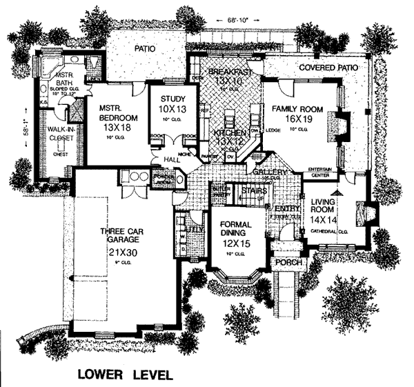 European French Country Level One of Plan 98596