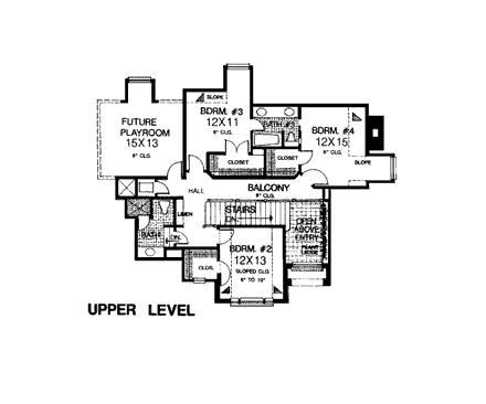 House Plan 98596 Second Level Plan