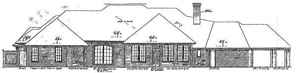 Traditional Rear Elevation of Plan 98598