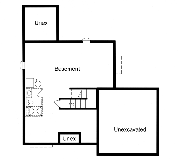 Country Craftsman Lower Level of Plan 98601