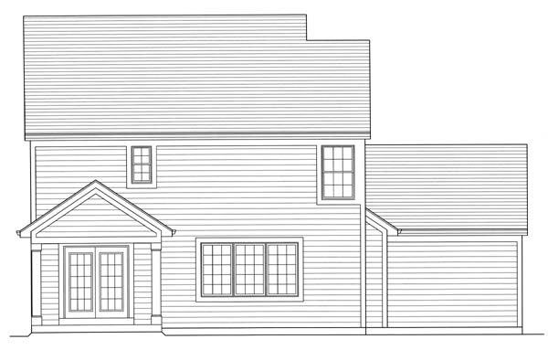 Country Craftsman Rear Elevation of Plan 98601