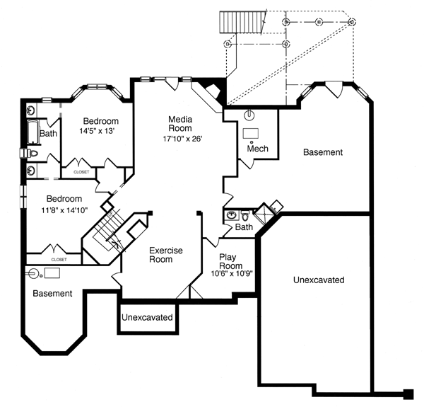 European Tudor Lower Level of Plan 98602