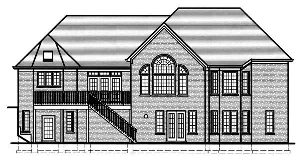 European Tudor Rear Elevation of Plan 98602