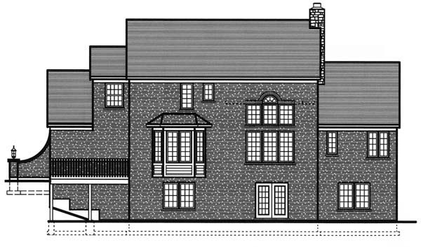 Traditional Rear Elevation of Plan 98603