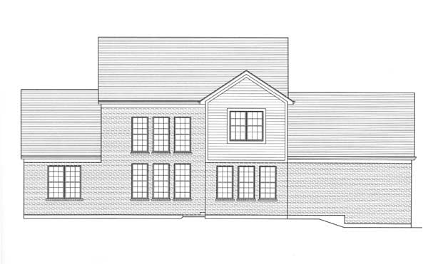 Country Rear Elevation of Plan 98604