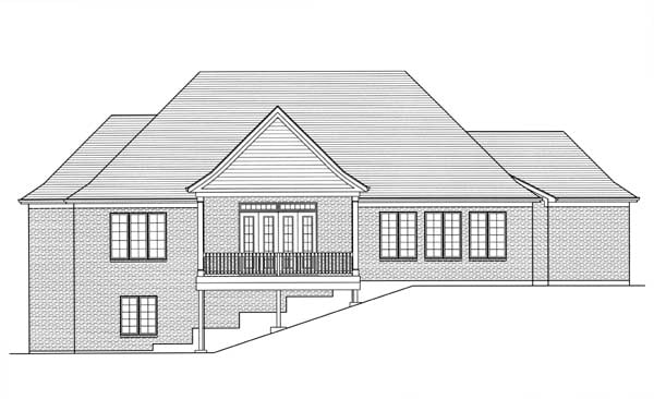 Traditional Rear Elevation of Plan 98607