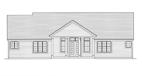 Colonial Country Rear Elevation of Plan 98608