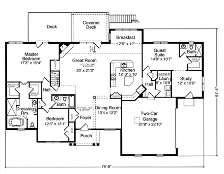 House Plan 98610 First Level Plan