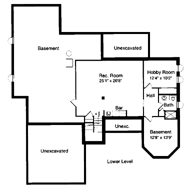 Traditional Lower Level of Plan 98611