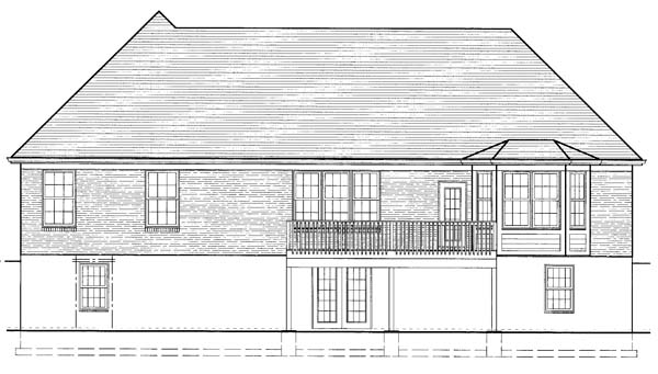 Traditional Rear Elevation of Plan 98614