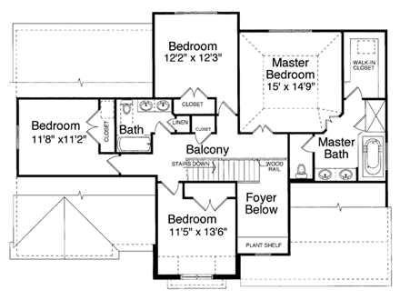House Plan 98617 Second Level Plan