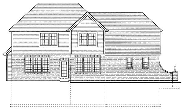 Traditional Rear Elevation of Plan 98617