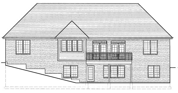 Traditional Rear Elevation of Plan 98618