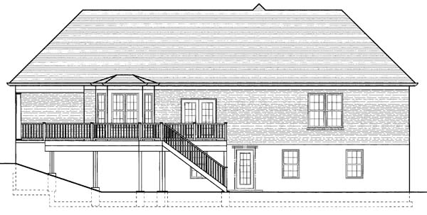Traditional Rear Elevation of Plan 98619
