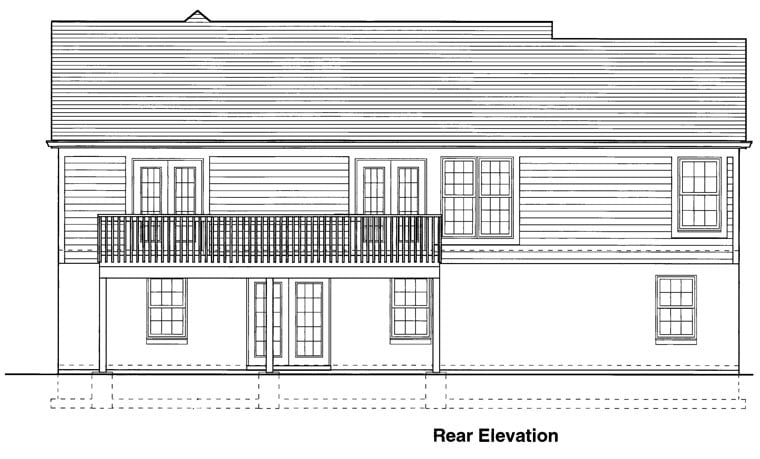 Ranch Rear Elevation of Plan 98623