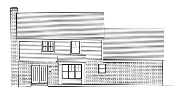 Traditional Rear Elevation of Plan 98626