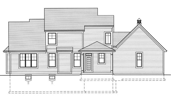 Craftsman Traditional Rear Elevation of Plan 98629