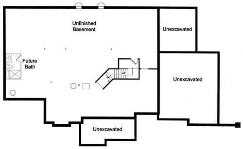 European One-Story Lower Level of Plan 98630