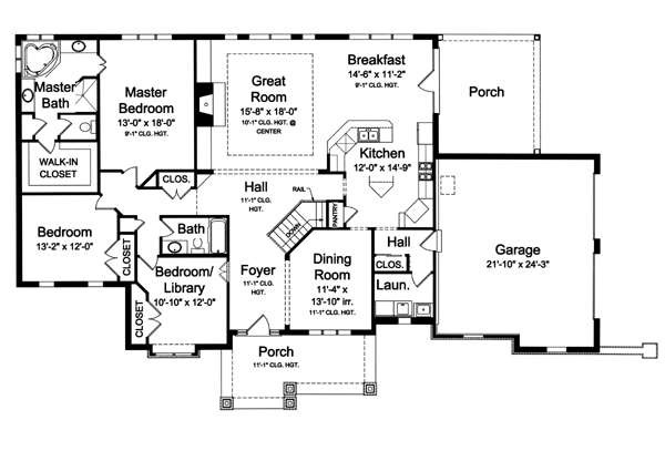 European One-Story Level One of Plan 98630