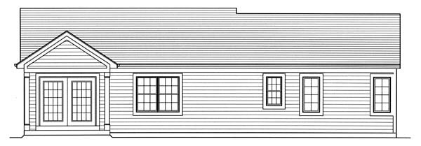 Ranch Rear Elevation of Plan 98631