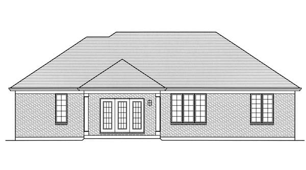 Traditional Rear Elevation of Plan 98632