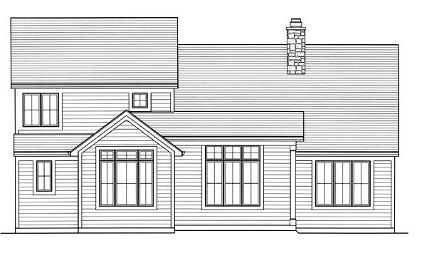 Craftsman Rear Elevation of Plan 98633