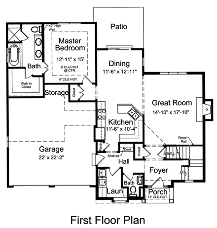 House Plan 98635 First Level Plan