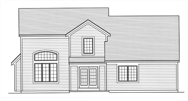 Traditional Rear Elevation of Plan 98635