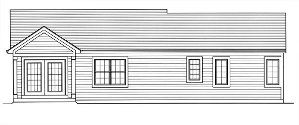 One-Story Traditional Rear Elevation of Plan 98637