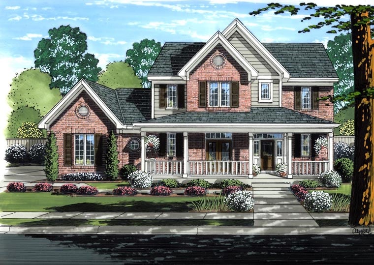 Plan 98640 | Traditional Style with 4 Bed, 3 Bath, 2 Car Garage