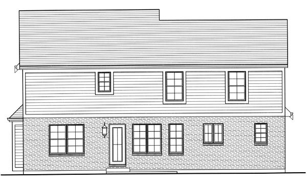 Traditional Rear Elevation of Plan 98641