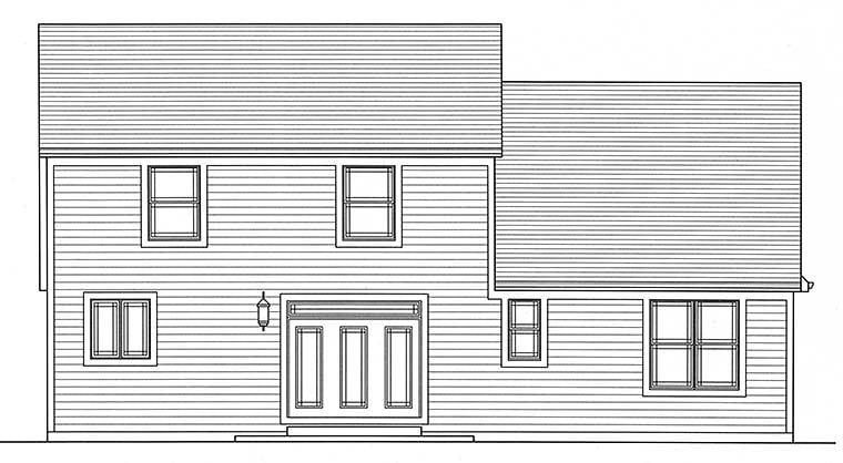 Cottage Craftsman Rear Elevation of Plan 98642