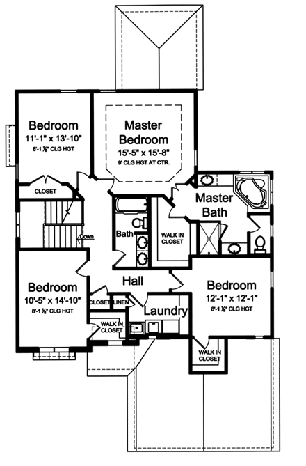 House Plan 98647 Second Level Plan