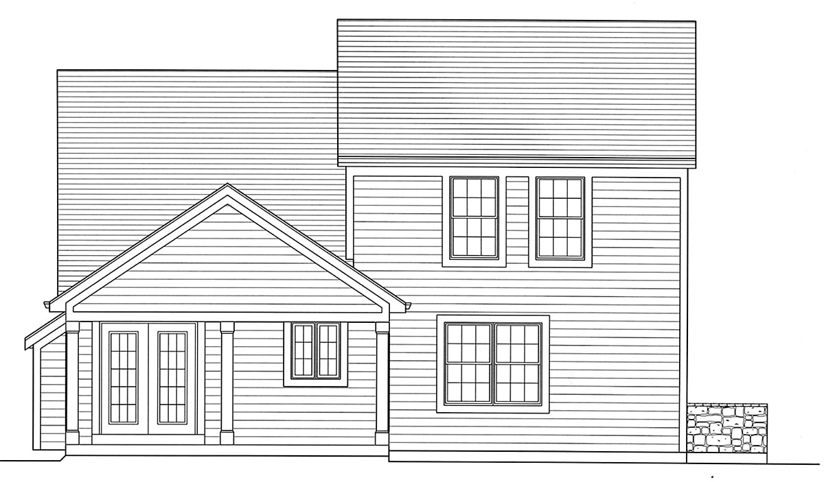 Cottage European Rear Elevation of Plan 98648