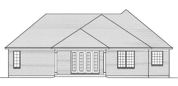 Contemporary Traditional Rear Elevation of Plan 98653