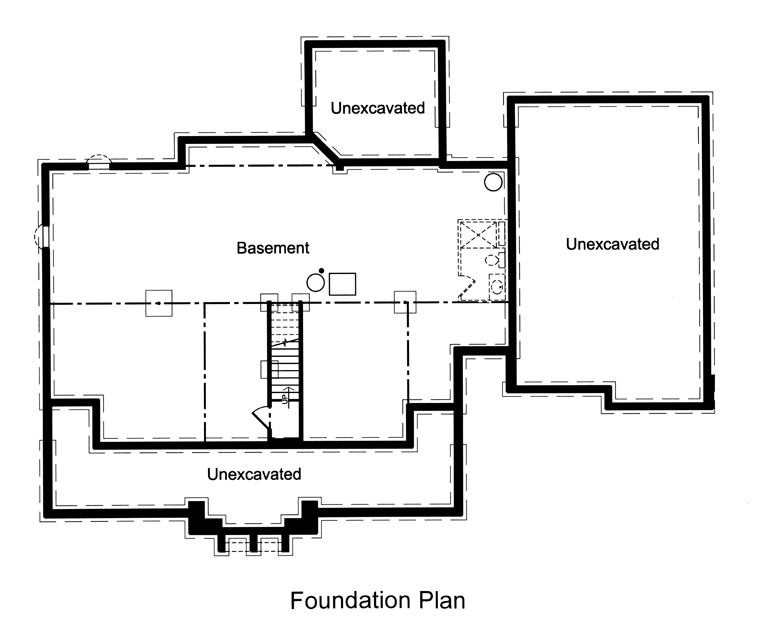 Farmhouse Traditional Lower Level of Plan 98656