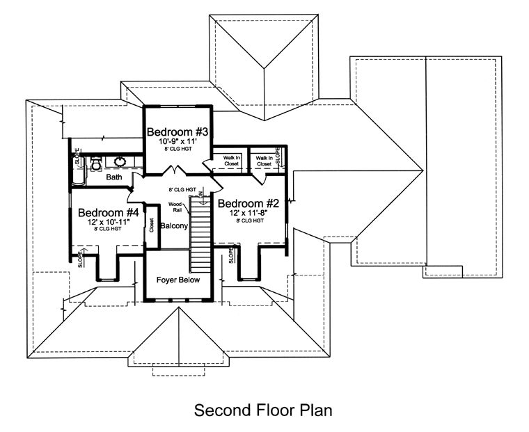 Farmhouse Traditional Level Two of Plan 98656